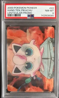 2000 Pokemon Pioneer Hang Ten Pikachu Lenticular #22 - PSA 8 - Image 1
