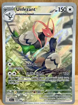 Unfezant 150/086 Sv: Black Bolt Illustration Rare Full Art Holo Pokemon TCG - Image 1