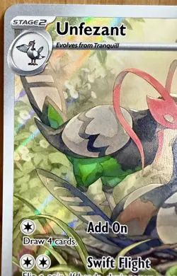 Unfezant 150/086 Sv: Black Bolt Illustration Rare Full Art Holo Pokemon TCG - Image 2