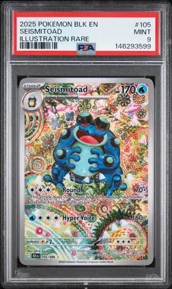 2025 POKEMON BLK EN-BLACK BOLT ILLUSTRATION RARE #105 SEISMITOAD PSA 9 - Image 1