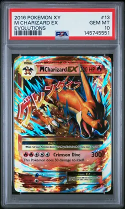 2016 POKEMON XY EVOLUTIONS #13 M CHARIZARD EX PSA 10 - Image 1