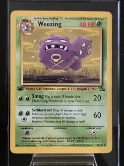Pokemon TCG Weezing 45/62 1st Edition Fossil LP - Image 1