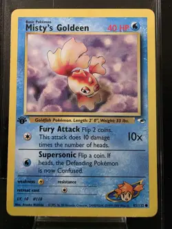 Pokemon TCG 1st Edition Misty's Goldeen 85/132 Gym Heroes NM - Image 1
