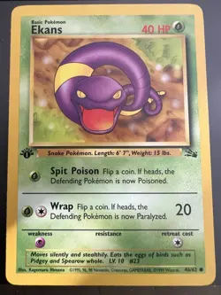Pokemon TCG Ekans 46/62 Fossil 1st Edition - Image 1
