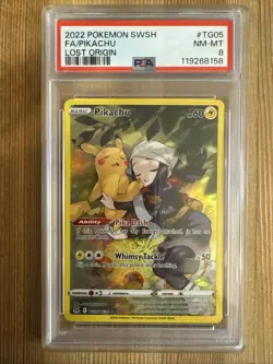 Pikachu TG05/TG30 Lost Origin - Trainer Gallery 2022 Pokemon Card PSA 8 - Image 1