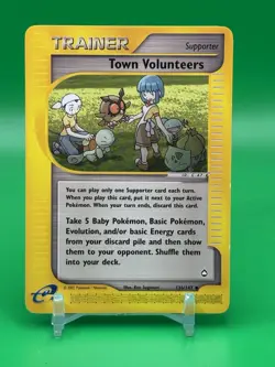 Town Volunteers 136/147 Uncommon Aquapolis Pokemon Card LP+ Free Shipping J2 - Image 1