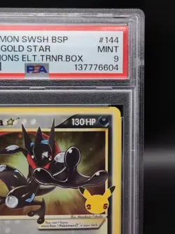 PSA 9 Greninja Gold Star SWSH144 Celebrations ETB Black Star Promo Pokemon Card - Image 3
