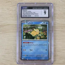 CGC 9 HEAD WHOLE SWIRL 🌀💫 Psyduck MEP 007 Mega Cosmos Holo Promo Pokemon Card - Image 3