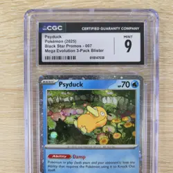 CGC 9 HEAD WHOLE SWIRL 🌀💫 Psyduck MEP 007 Mega Cosmos Holo Promo Pokemon Card - Image 4
