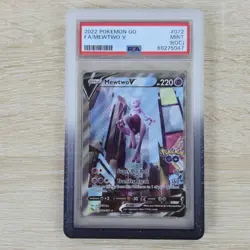 OC OFF CENTER ERROR PSA 9 MINT Mewtwo V 072 Pokemon Go Full Art Pokemon Card - Image 1