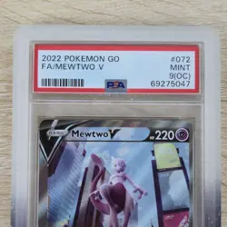 OC OFF CENTER ERROR PSA 9 MINT Mewtwo V 072 Pokemon Go Full Art Pokemon Card - Image 2