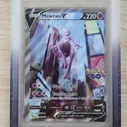 OC OFF CENTER ERROR PSA 9 MINT Mewtwo V 072 Pokemon Go Full Art Pokemon Card - Image 3
