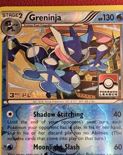 Pokemon TCG League Greninja 40/122 Breakpoint Reverse Holo 3rd Place Prize Card - Image 2