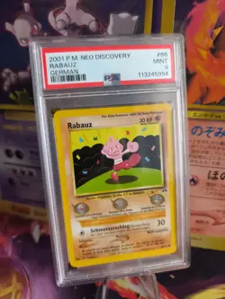 Pokemon Card Rabauz Tyrogue Neo Discovery Entdeckung 2001 Deutsch PSA 9 - Image 1