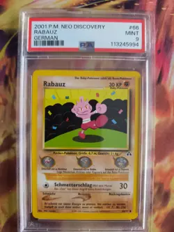 Pokemon Card Rabauz Tyrogue Neo Discovery Entdeckung 2001 Deutsch PSA 9 - Image 2