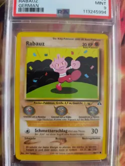 Pokemon Card Rabauz Tyrogue Neo Discovery Entdeckung 2001 Deutsch PSA 9 - Image 3