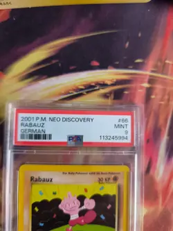 Pokemon Card Rabauz Tyrogue Neo Discovery Entdeckung 2001 Deutsch PSA 9 - Image 4