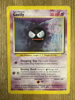 GASTLY 50/102 Common Base Set WOTC 1999 Pokemon - HP 4th PRINT - Image 1