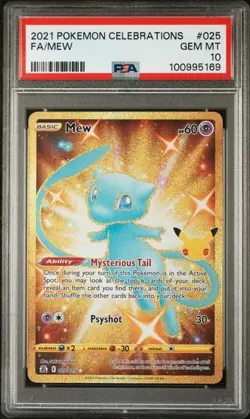 PSA 10 GEM MINT Shiny Full Art Mew 2021 Pokemon Card Celebrations #025 - Image 1