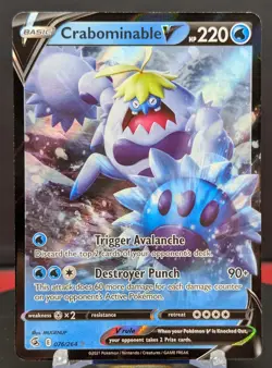 Pokemon Crabominable V #076/264 English Fusion Strike Holo Rare - Image 1