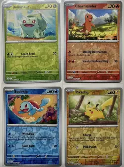 151 Pokemon Costco Promos Bulbasaur, Charmander, Squirtle, Pikachu. (Cosmos)M/NM - Image 1