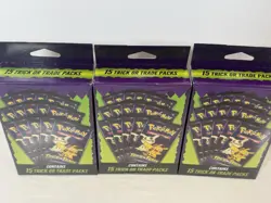 2025 POKEMON HALLOWEEN TRICK OR TRADE LOT OF 3 BOXES WITH 15 BOOSTER PACKS - Image 1
