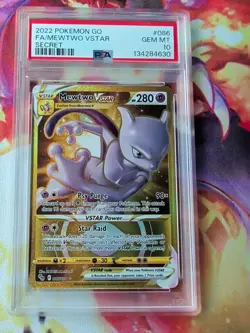 Mewtwo VSTAR (Secret) 086/078 Pokemon GO Holo PSA 10 2022 Gem Mint Secret - Image 1