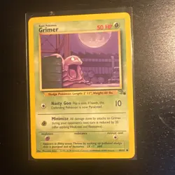 Pokemon TCG Grimer 48/62 Common Fossil Set Unlimited WOTC Trading Card - Image 1