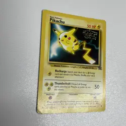 Pokemon Pikachu TCG Black Star Movie Promo Card Stamped heavy play - Image 3