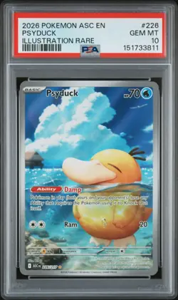 2026 POKEMON ASC EN-ASCENDED HEROES ILLUSTRATION RARE #226 PSYDUCK PSA 10 - Image 1