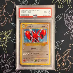 PSA 10 - 2000 Neo 2 Scizor Japanese HOLO Pokemon GEM MINT #212 - Image 1