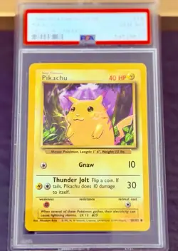 1999 POKEMON GAME YELLOW CHEEKS #58 PIKACHU PSA 10 - Image 1