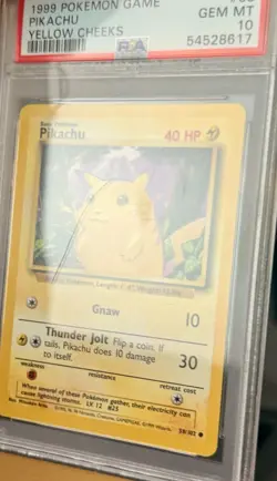 1999 POKEMON GAME YELLOW CHEEKS #58 PIKACHU PSA 10 - Image 2