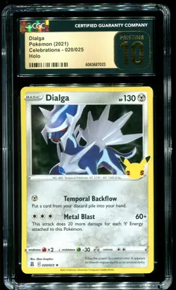 CGC Pristine 10 Dialga Holo Celebrations 2021 Pokemon Card #020 - Image 1