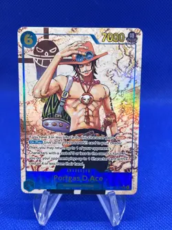 One Piece Carrying On His Will Portgas D Ace OP13-119 Alternate Alt Art SEC NM - Image 1