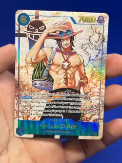 One Piece Carrying On His Will Portgas D Ace OP13-119 Alternate Alt Art SEC NM - Image 2