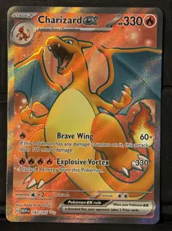 Pokemon TCG Charizard EX 183/165 Scarlet Violet 151 Hidden Rare Card Holo - Image 1