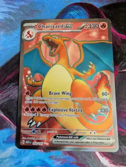 Pokemon TCG Charizard EX Holo Full Art Rare Card 183/165 Scarlet & Violet-151 - Image 1
