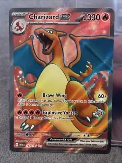 Pokemon TCG Charizard EX Holo Full Art Rare Card 183/165 Scarlet & Violet-151 - Image 1