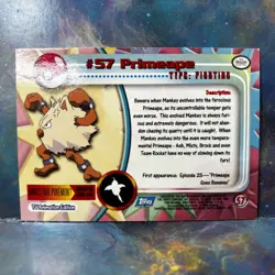 1999 Topps Pokemon #57 Primeape TV Animation Card - Image 2