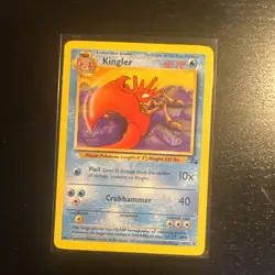 Kingler 38/62 Fossil Set - Uncommon Pokemon Card TCG WOTC - Image 1