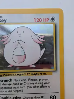 Pokemon Chansey Base Set Unlimited Holo Rare 3/102 NM Near Mint Condition - Image 4