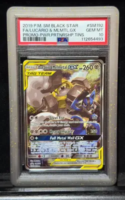 Pokemon TCG PSA 10 SM Blackstar promo Lucario Melmetal gx - Image 1