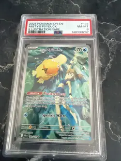 Pokemon SV 2025 Destined Rivals Dri en Misty's Psyduck #193/182 PSA 8 NM-MT - Image 1