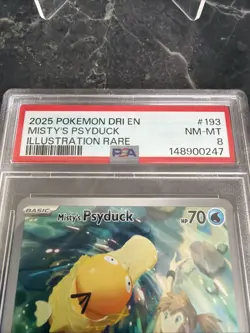 Pokemon SV 2025 Destined Rivals Dri en Misty's Psyduck #193/182 PSA 8 NM-MT - Image 2