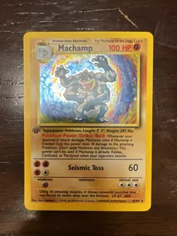 Pokemon TCG Machamp Holo Rare 1st Edition Base Set #8/102 NM Condition 1999 WOTC - Image 2