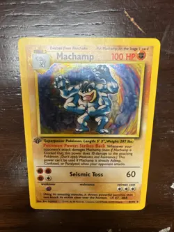 Pokemon TCG Machamp Holo Rare 1st Edition Base Set #8/102 NM Condition 1999 WOTC - Image 3