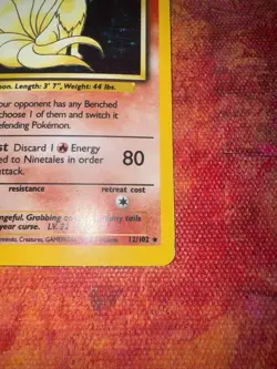 Ninetales WOTC Holo MP – Vintage Pokemon Card 1999 Base Set - Image 5