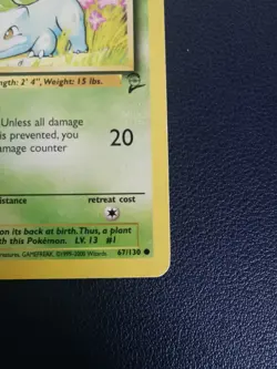 Pokemon Card Bulbasaur 67/130 Base Set 2 Common WOTC - Image 5