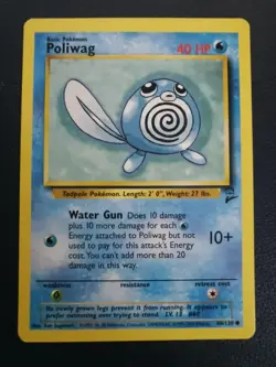 Pokemon Card Poliwag 88/130 Base Set 2 Common WOTC - Image 1